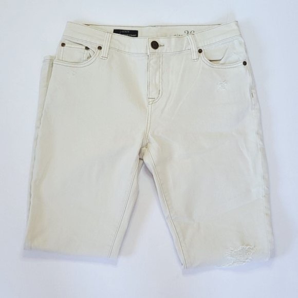 J.Crew Cropped Vintage Straight Leg Jeans in Distressed Ecru/Cream Size 26 - NWT - Picture 5 of 12